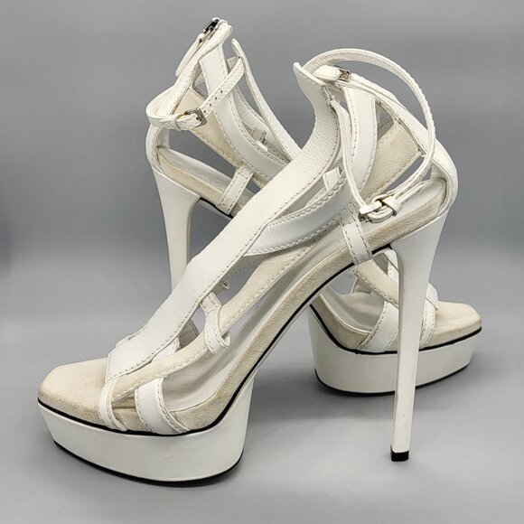 Gucci Daryl Calfskin Suede  Cage Platform Sandals - Picture 15 of 17